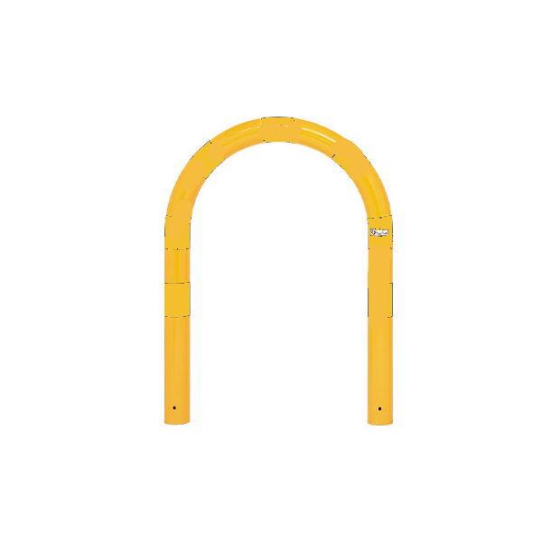 サンキン メドーマルク 車止め Uタイプ スチール製 固定式 FU8-6 白または黄 径76.3×t...