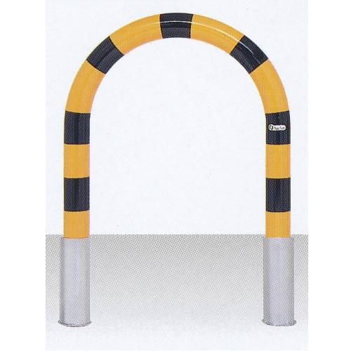 サンキン メドーマルク 車止め Uタイプ スチール製 差込式 FU8-6S 黄黒 径76.3×t3....