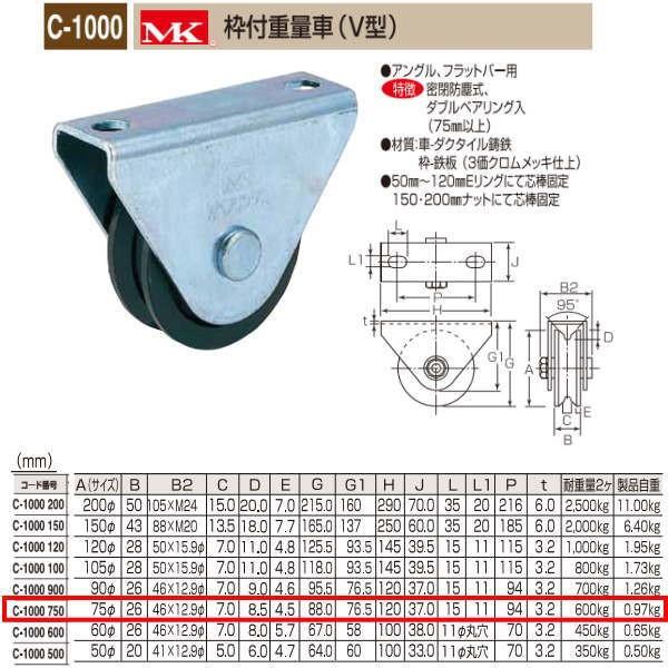 丸喜金属 MK 枠付重量車 V型 C-1000 750