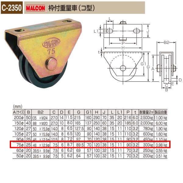 丸喜金属 MALCON 枠付重量車（コ型） C-2350 750