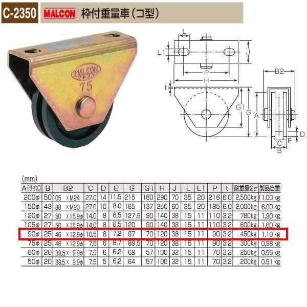 丸喜金属 MALCON 枠付重量車（コ型） C-2350 900