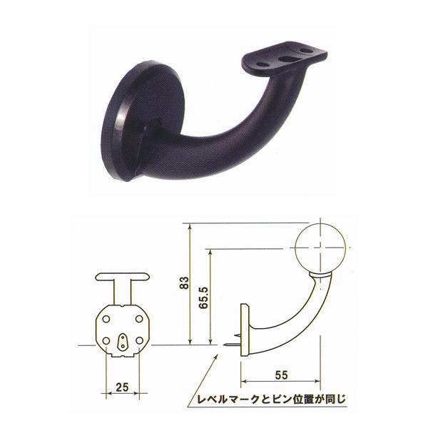 丸喜金属 MK 35φ壁半受けブラケット D-267 黒