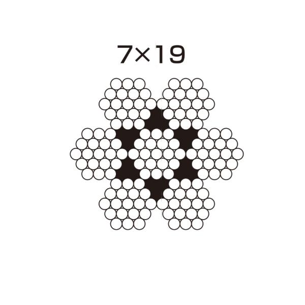 水本機械 ワイヤーロープ 7×19 SUS304 W19-12 200m