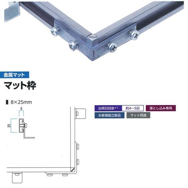 ミヅシマ 落とし込みマット 金属 マット枠 厚さ8×高さ25 メートル単価 580-0010