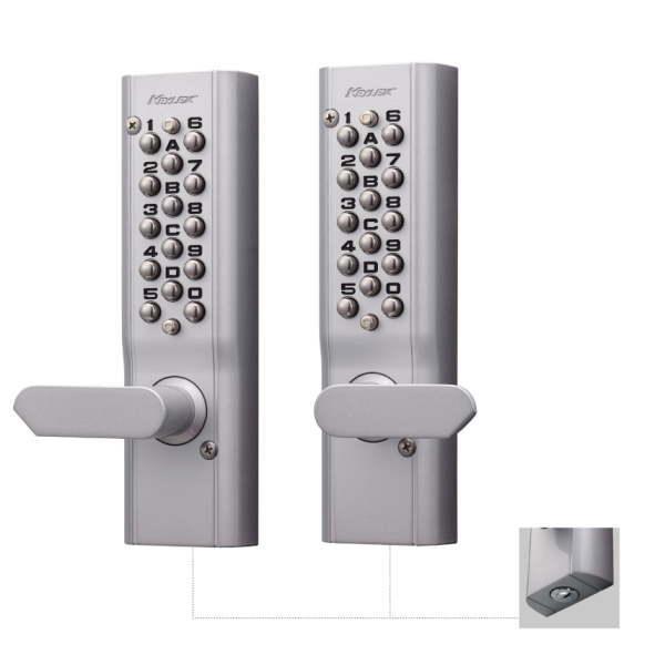 長沢製作所 キーレックス KL1100 自動施錠 両面ボタン 鍵付 レバー 22663M