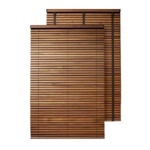 美品 nanik ウッドブラインド　マホガニー色　木製 ナニック 木製 ヨコ型 ウッドブラインド ナニックシリーズ スラット幅