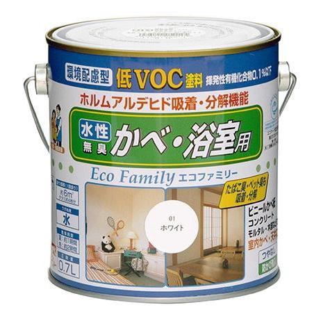 ニッペ 水性 エコファミリー ビニル壁紙、浴室用 塗料 0.7L