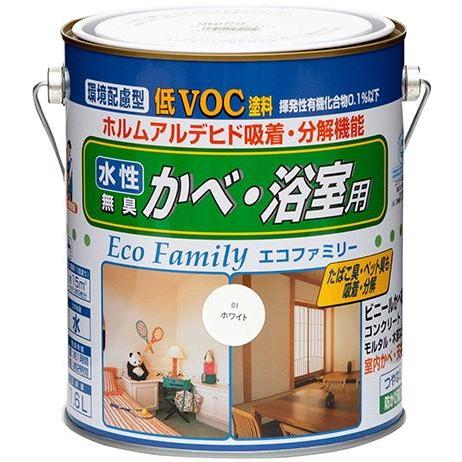 ニッペ 水性 エコファミリー ビニル壁紙、浴室用 塗料 1.6L