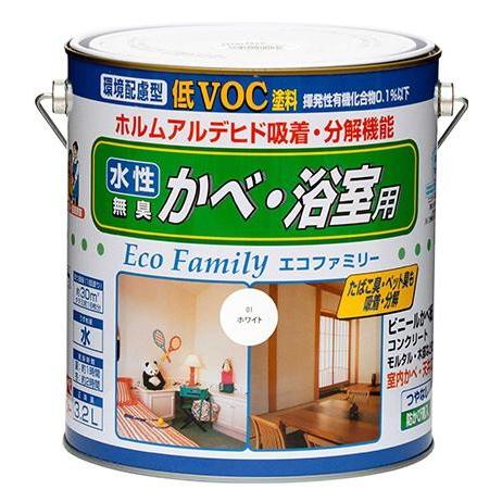 ニッペ 水性 エコファミリー ビニル壁紙、浴室用 塗料 3.2L