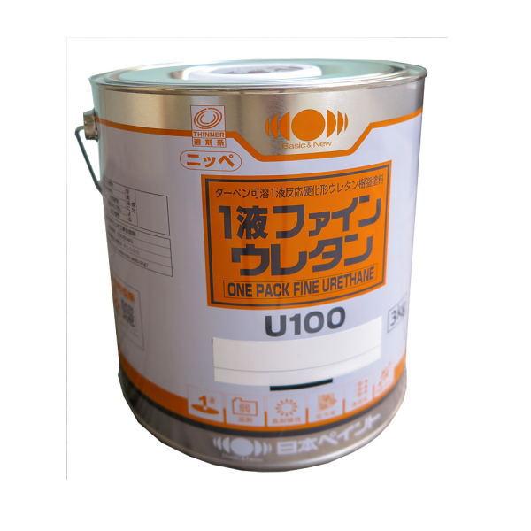 日本ペイント 1液ファインウレタンU100 インディアンレッドN 3kg 1缶
