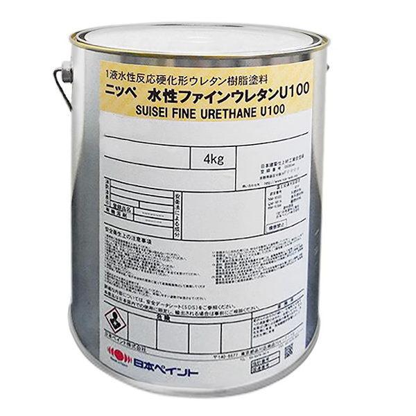 日本ペイント 水性ファインウレタンU100 白 4kg 1缶