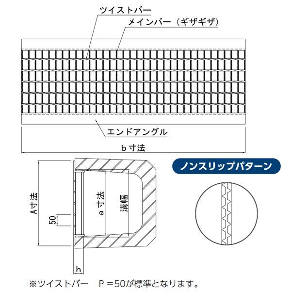 オカグレート スチール製 グレーチング U字溝用 一般用 (AU) AUIW44-40 荷重T-6 ...
