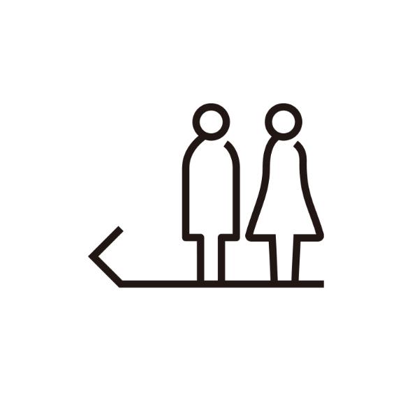 オンリーワンクラブ ピクトサイン 壁付け 男女トイレ DP1-W0001●●