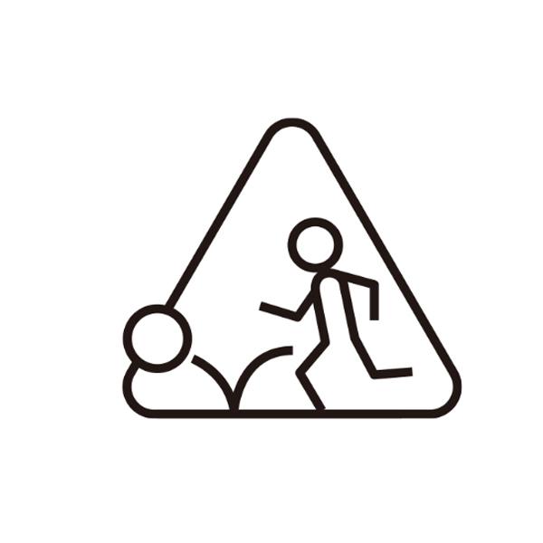 オンリーワンクラブ ピクトサイン 壁付け 飛び出し注意 DP1-W0011●●