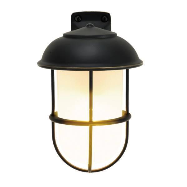 オンリーワンクラブ 真鍮製ポーチライト BR5000 BK FR LE（真鍮ブラック仕上/くもりガラ...