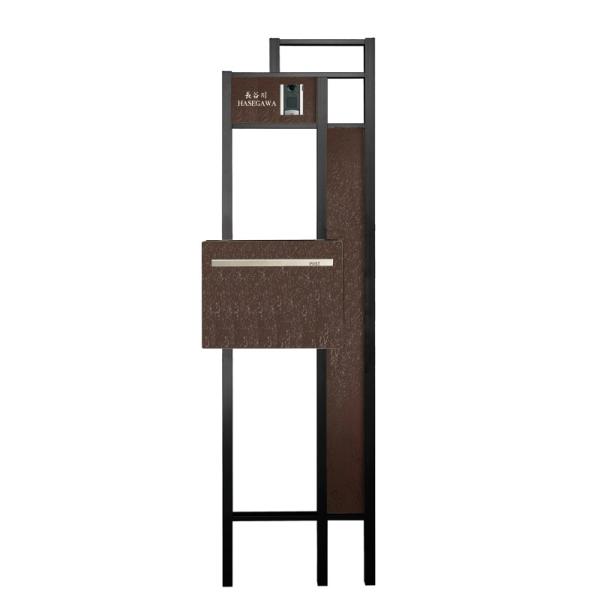 オンリーワンクラブ ラミナムプラスフレーム 機能門柱 ポストセット ブラック インターホン枠有り G...