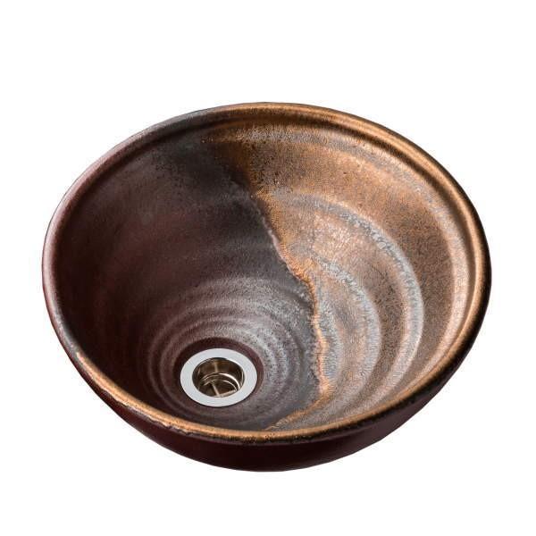 オンリーワンクラブ 信楽焼手洗鉢 HAMON信楽（黄金焼）φ310 HV4-TR14G