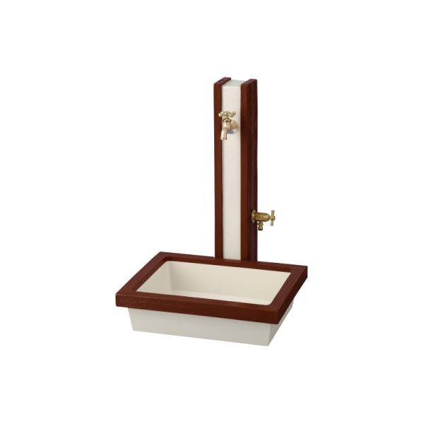 オンリーワンクラブ 水栓柱ウッド(2口) プラグ付 ダークセピア TC3-SC-WW-DS