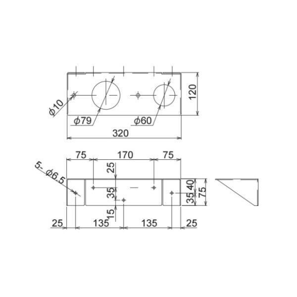 リラインス 専用固定ブラケット 粉黛塗装ホワイト BF-435