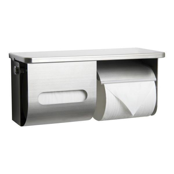 リラインス ペーパー盗難防止鍵付 棚付横2連ワンハンドペーパーホルダー R3835L/R-K