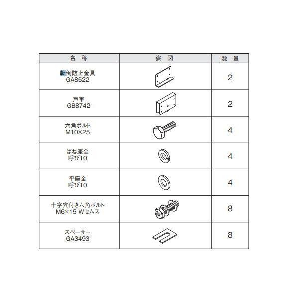 三協アルミ 大型引戸門扉 補修用梱包 戸車セット（グラフェードGU・GM用） RHETG