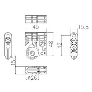 三協アルミ 戸車 KG1624-00