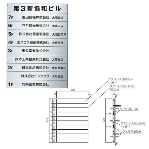 神栄ホームクリエイト テナント案内板 SK-300SDN-10 H828×W606×D15mm 段数...