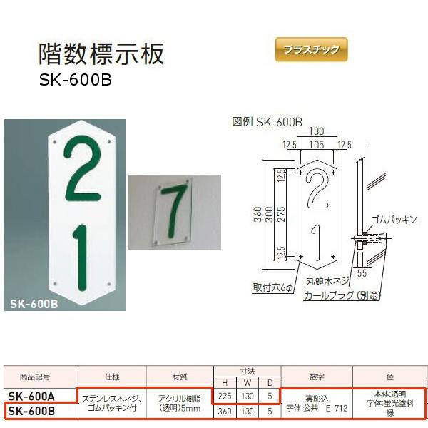 神栄ホームクリエイト 階数標示板 プラスチック製 H360×W130×D5mm 1桁数字/2桁数字 ...
