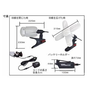 熱田資材 LEDランプ付クリップランプ バッテ...の詳細画像3
