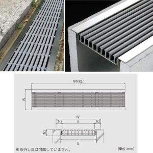 シマブン U字溝用樹脂グレーチング（歩道用） ダークグレー GRU-100｜interiortool