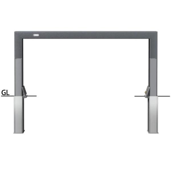 サンポール インパクトアーチ スクエア仕様 スチール製 □80 W1500 差込式カギ付 FAS-8...