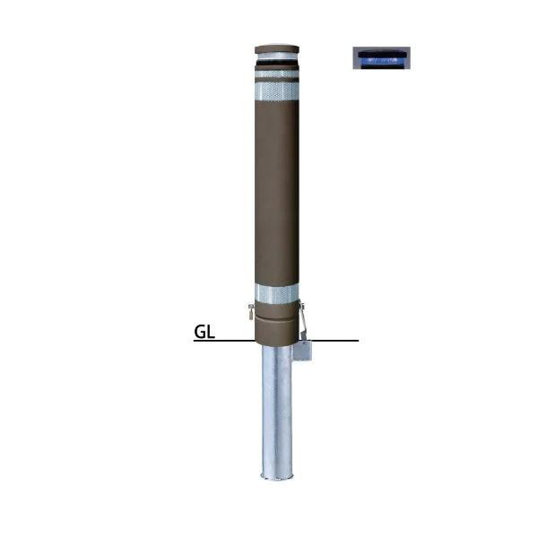 サンポール リサイクルゴム＋ソーラー再帰反射 差込式カギ付 RB-233SK-SOL(SCB)
