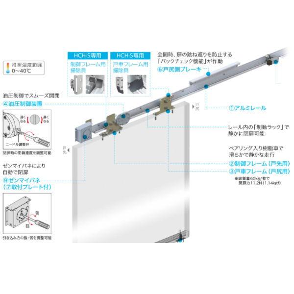 ダイケン 引戸クローザー スライデックス 水平レール（自閉式） HCH-6015L 157467