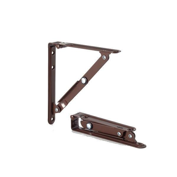 田邊金属 TANNER ワンタッチ折りたたみ 棚受け金具 小小 茶色 150mm 1組（2本）
