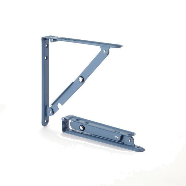 田邊金属 TANNER ワンタッチ折りたたみ 棚受け金具 小 ブルーグレー 200mm 1組（2本）