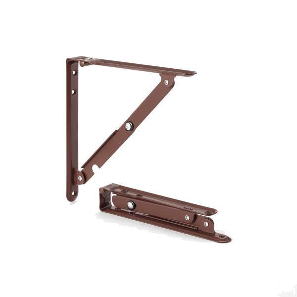 田邊金属 TANNER ワンタッチ折りたたみ 棚受け金具 小 茶色 200mm 1組（2本）