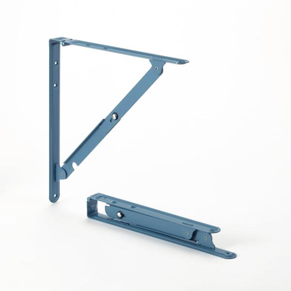 田邊金属 TANNER ワンタッチ折りたたみ 棚受け金具 中 ブルーグレー 300mm 1組（2本）
