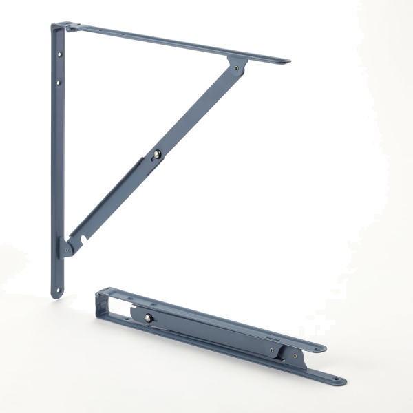 田邊金属 TANNER ワンタッチ折りたたみ 棚受け金具 大 ブルーグレー 400mm 1組（2本）