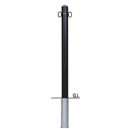 帝金 バリカー ピラー型 脱着式 52-C 両フック 茶 径60.5×t2.3 H850
