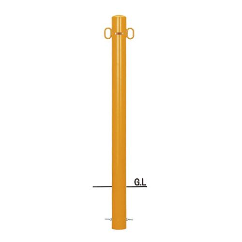 帝金 バリカー ピラー型 固定式 53-A 両フック 黄 径76.3×t2.8 H850