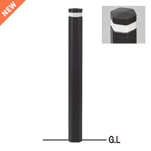 帝金 ボラード 固定式 HEX-01A ダークグレー 81×81(六角形) H800