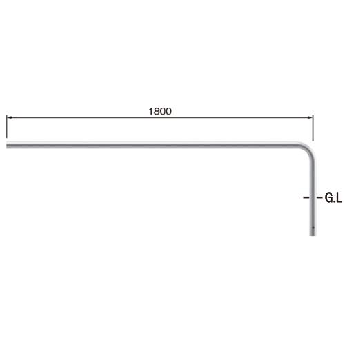 帝金 固定式 S80A9ED-18W(エンド支柱：ピッチ2000用） φ42.7×t2.0 W180...