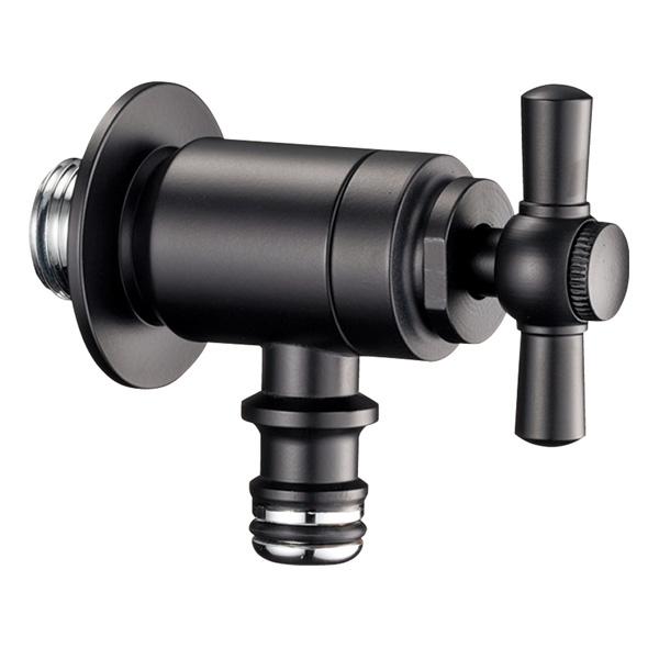 ユニソン プレーンフォーセット ホース用蛇口C ブラック