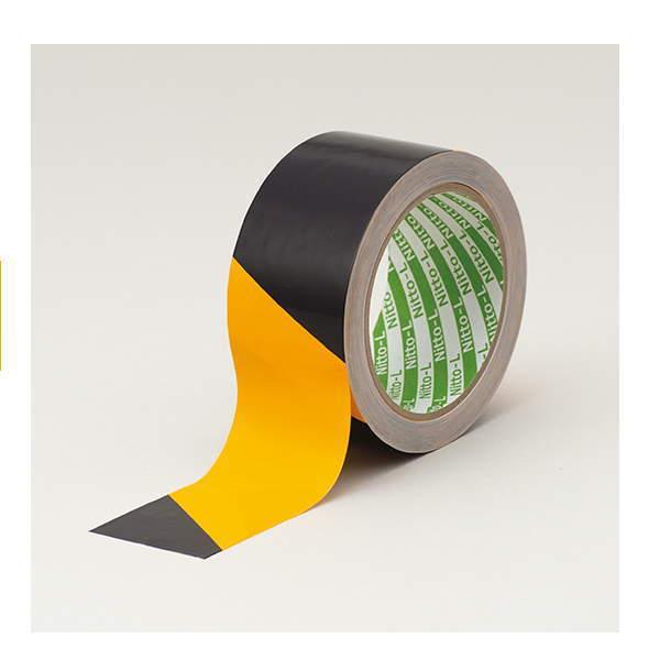 日東エルマテリアル トラ・ラインテープ 黄/黒 巾50mm×長25m 0.12mm厚