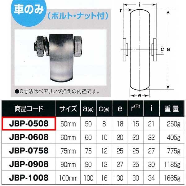 ヨコヅナ ステンレス重量戸車 山R車型 車のみ JBP-0508 1個