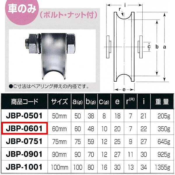 ヨコヅナ ステンレス重量戸車 溝R車型 車のみ JBP-0601 1個