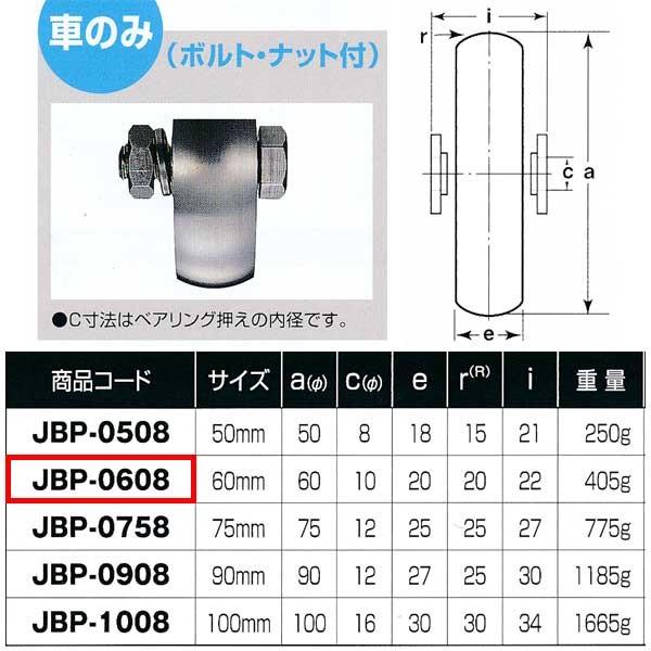 ヨコヅナ ステンレス重量戸車 山R車型 車のみ JBP-0608 1個