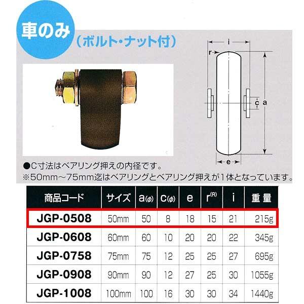 ヨコヅナ S45C 重量戸車 車のみ 鉄枠 山Ｒ車型 JGP-0508 50mm 1個