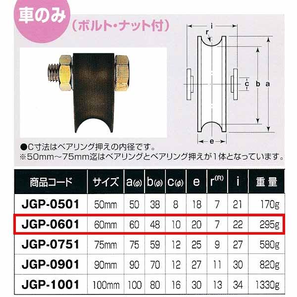 ヨコヅナ S45C 重量戸車 車のみ 鉄枠 溝Ｒ車型 JGP-0601 60mm 1個