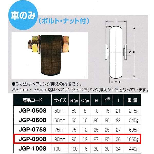 ヨコヅナ S45C 重量戸車 車のみ 鉄枠 山Ｒ車型 JGP-0908 90mm 1個